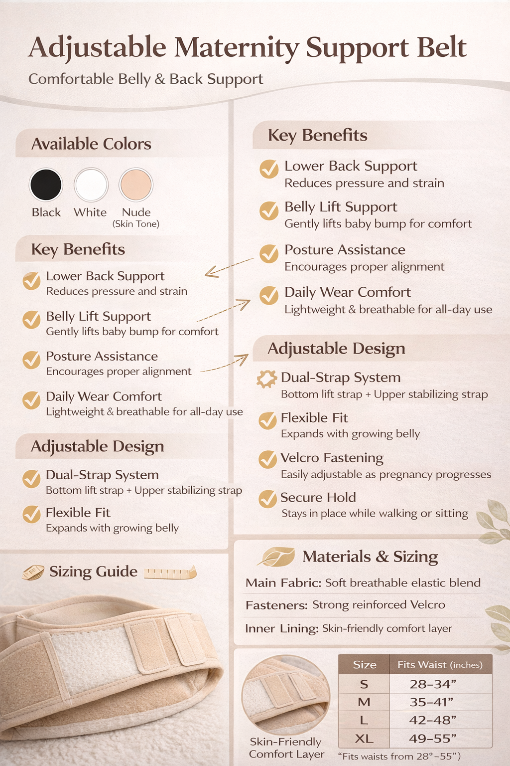 Adjustable Maternity Support Belt